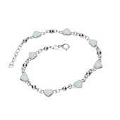 Bratara argint inimioare cu opal si bilute DiAmanti ALOPB014-AS